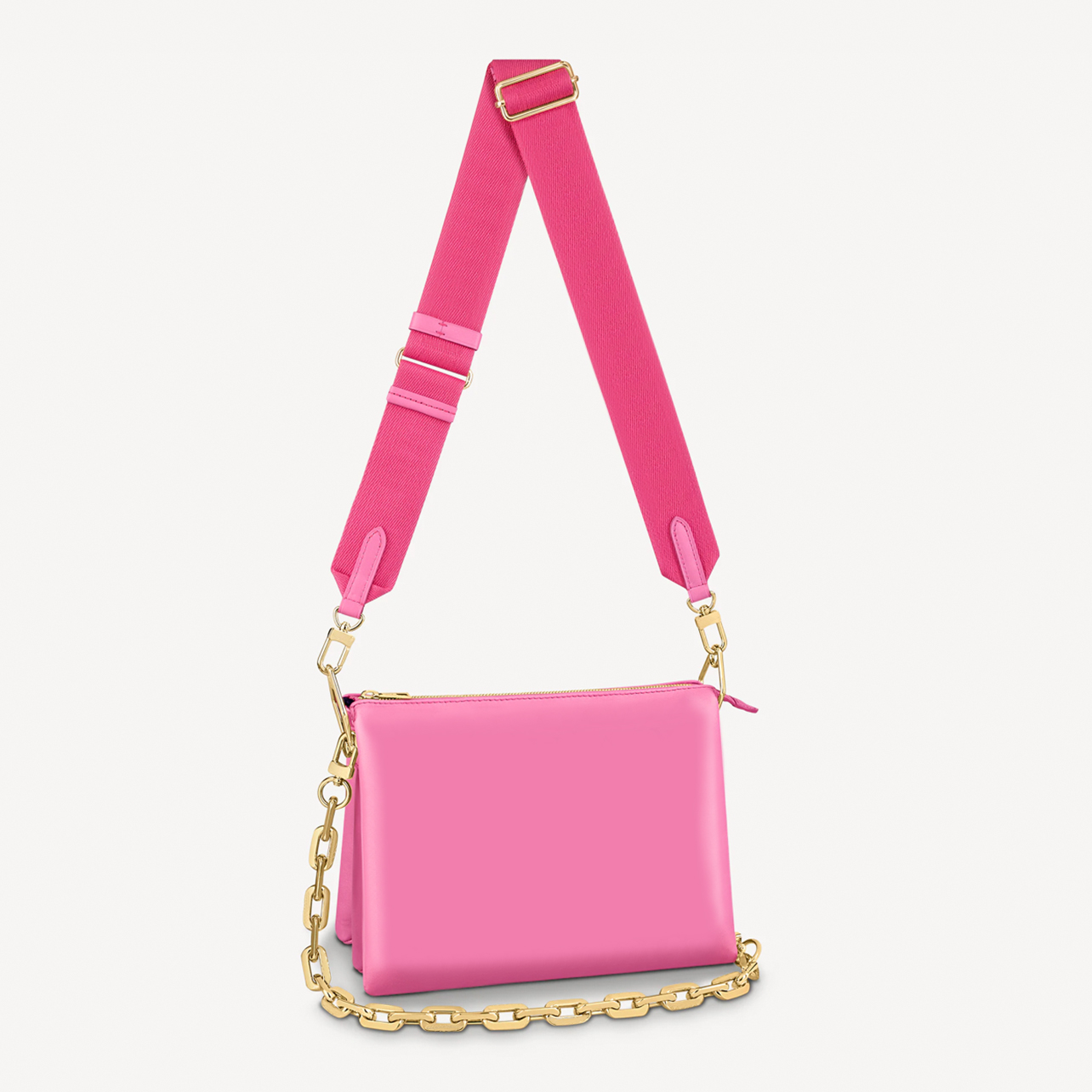 

Coussin PM Bag Vibrant Blue Red and Pink with Purple 26cm Women Puffy Style Cross Body, Pink/purple