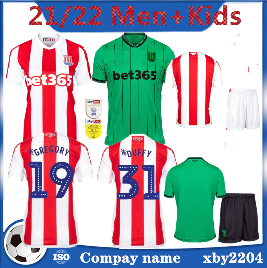 

2021 2022 Stoke City soccer jerseys MIKEL FLETCHER POWELL CAMBELL SMITH BROWN CLUCAS jersey Home away men kids kits Football Shirts Uniforms 21/22 Kits+Socks Full Sets, Black