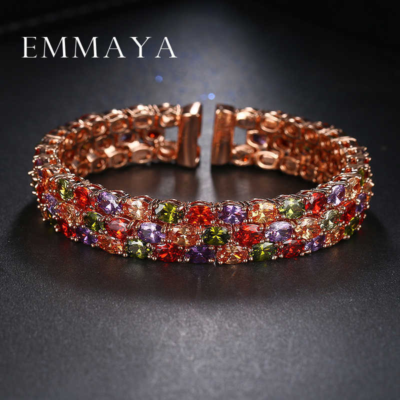 

Emmaya Arrival Oval Shape Rose Gold Colors Austrian Rhinestones Bracelets For Women Rose Gold Color Pulseira Jewelry Bijoux 210609
