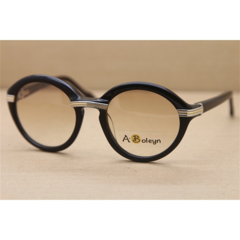 

2020 Hot Sunglasses 1991 Original Round Plank Glasses 1125072 Fashion mens sun glasses C Decoration gold frame Size:52-22-135mm, White;black