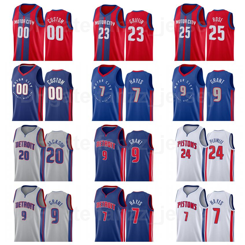 

Men Women Kids Screen Print Basketball Jerami Grant Jersey 9 Killian Hayes 7 Saddiq Bey 41 Svi Mykhailiuk 19 Jahlil Okafor 13 Custom, Black;red