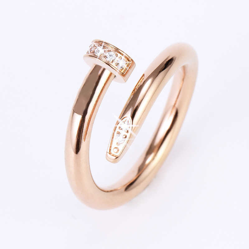 

Love Ring Womens Jewelry Band Rings Titanium Steel Single Nail European And American Fashion Street Hip Hop Casual Couple Classic Gold Silver Rose Optional Size5-10