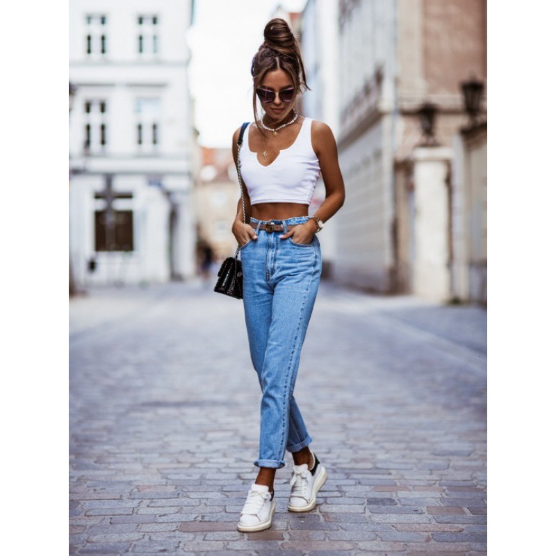 

jeans autumn and winter 2021 casual slim pants women's, Blue