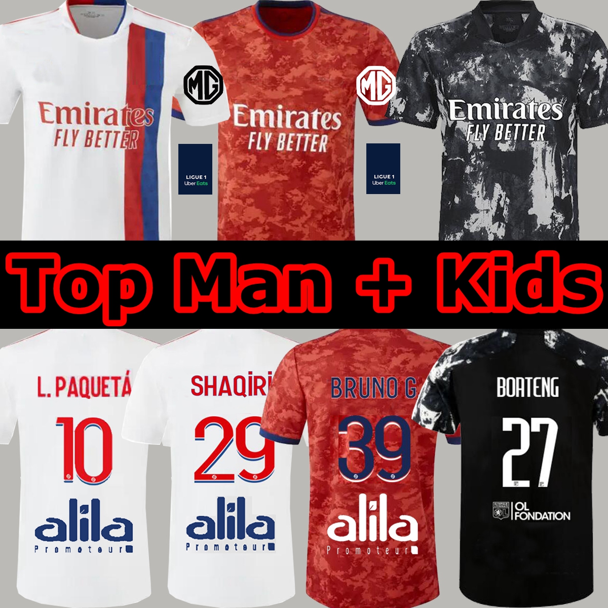 

21 22 Lyon Soccer Maillot Jerseys L.PAQUETÁ 4TH 2021 2022 Lyonnais Soccer Jersey Dembélé 9 OL digital fourth SHAQIRI TOKO EKAMBI BRUNO G BOATENG AOUAR football shirts, 21/22 home kids