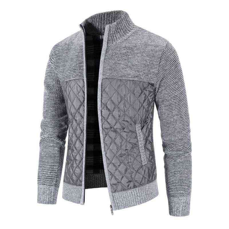 

Autumn Winter Jacket Men Warm Cashmere Casual Wool Zipper Slim Fit Fleece Jacket Men Coat Dress Knitwear Male 211110, 6636 blue