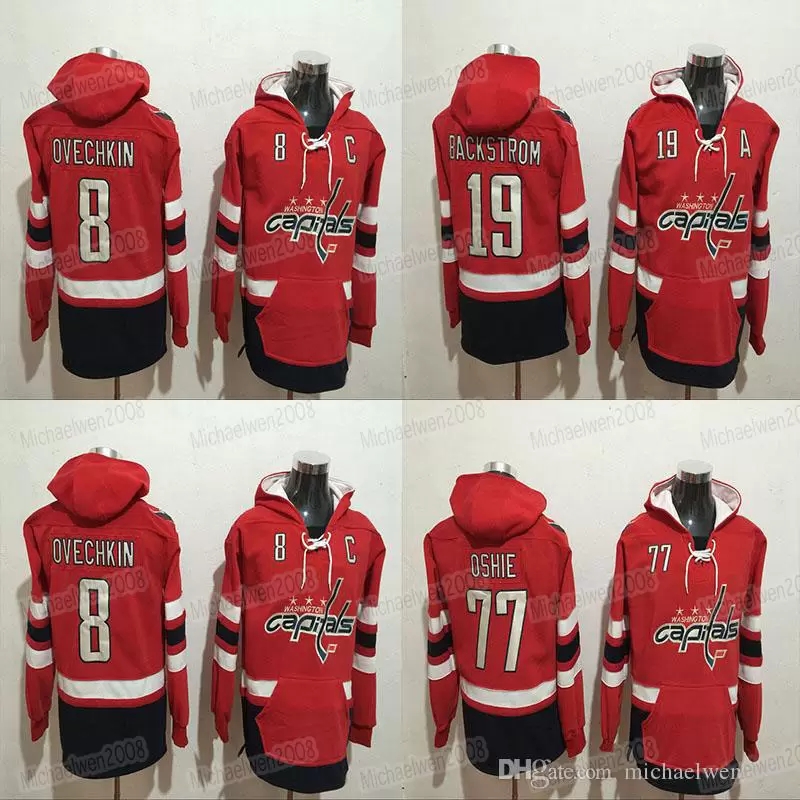 

Washington Capitals Hoodie Pullover 8 Alex Ovechkin 19 Nicklas Backstrom 77 T.J. Oshie Hoodie Sweater Hockey Jerseys, Red 77