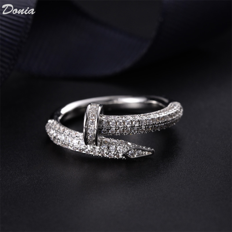 

Donia jewelry luxury ring exaggerated European and American fashion nails Titanium micro-inlaid zircon creative designer gifts