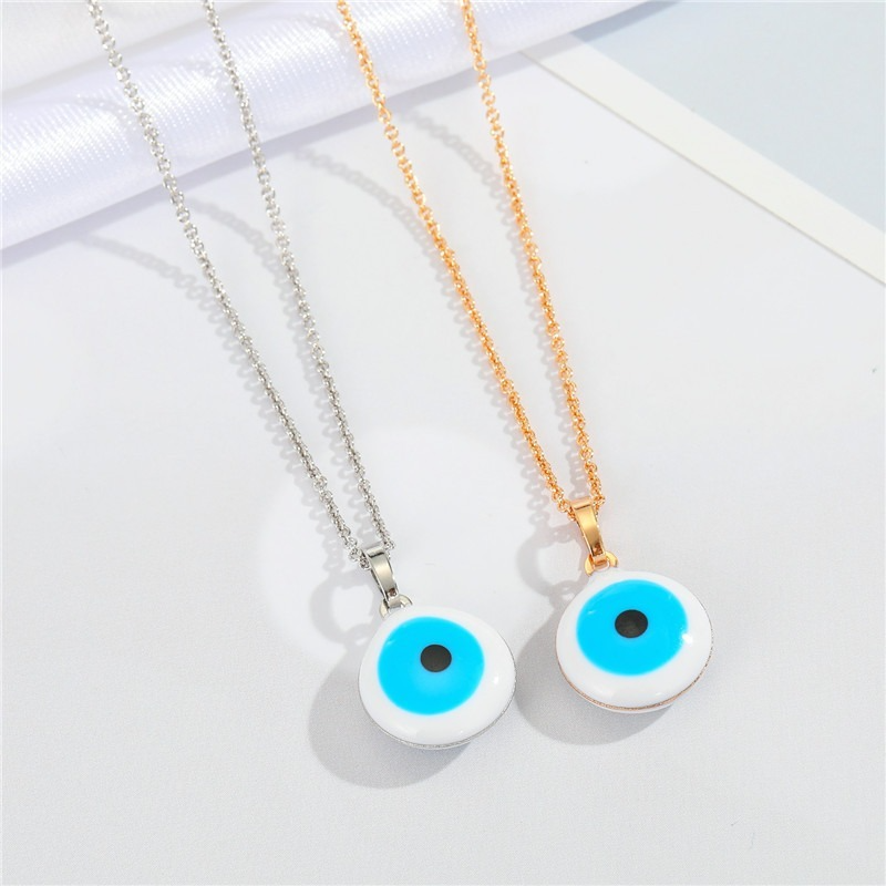

New Arrival Jewelry Lucky Sign Oil Drip Devil Eye Necklace Turkish Evil Eyes Resin Pendant Necklace