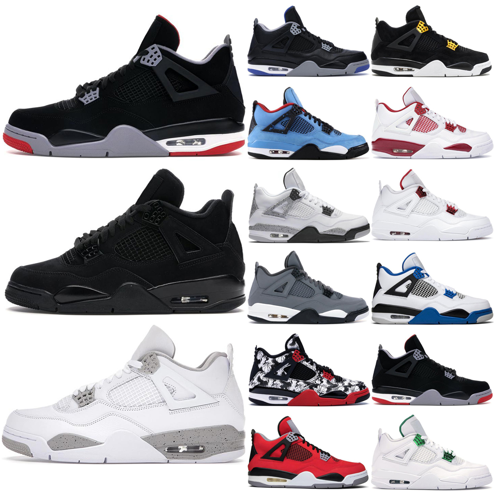 

2022 4 4s basketball shoes Mens sneakers White Oreo Cement Sail Black Cat Tattoo Guava Ice Pure Money Bred Cactus Jack Cool Grey Yellow Royalty Sports Shoe, 29