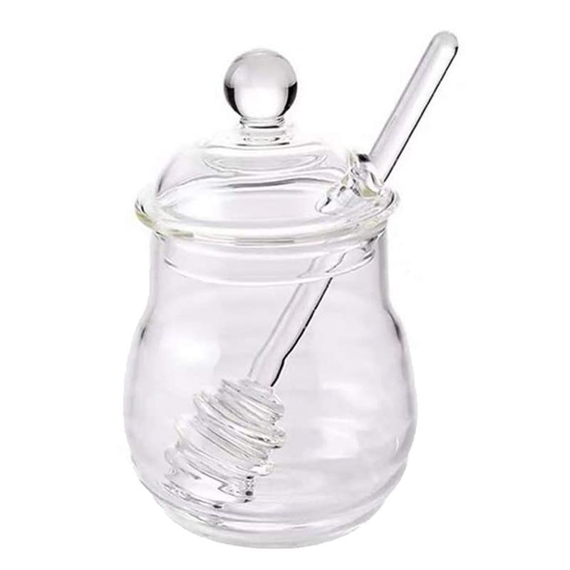 

Storage Bottles & Jars Honey Jar With And Lid Crystal Pot Beehive Syrup Container For Home Kitchen