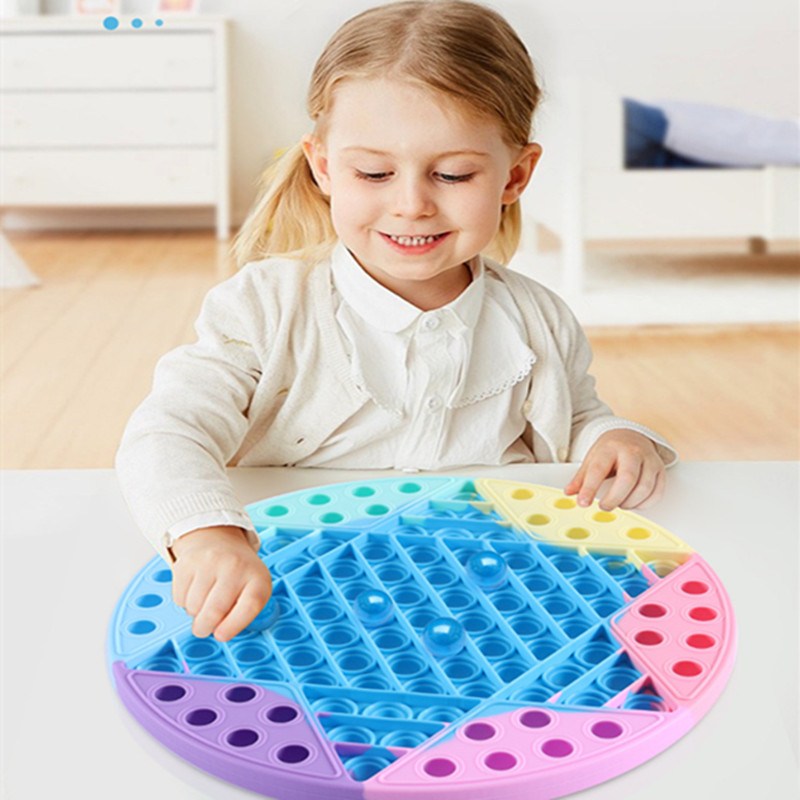 

Colorful Decompression Toys Bubble Checkers board Stress Reliever Fidget pop Toy Autism Special Needs Sensory Gifts for Kids Party Game