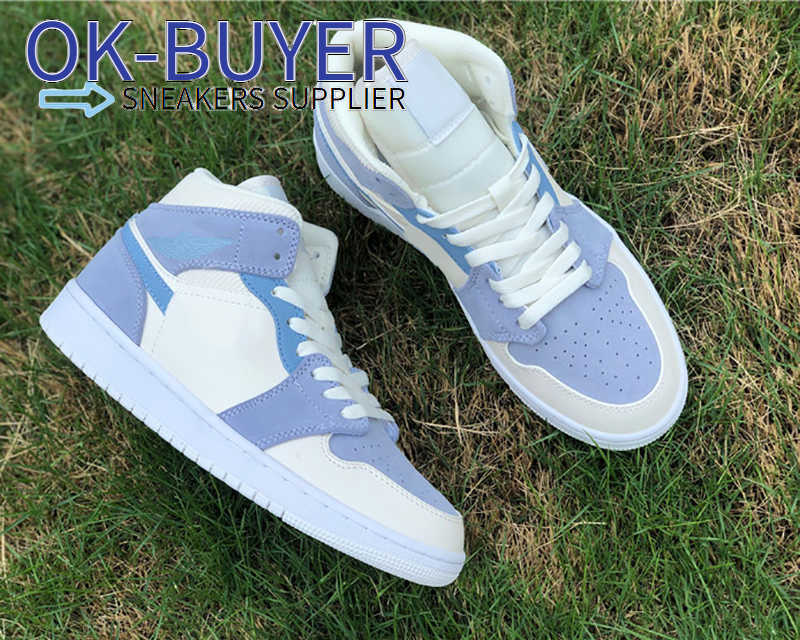 

High quality series non-slip wear resistant men's basketball shoes classic design Fog ash-blue woman sneaker casual shoe, #1