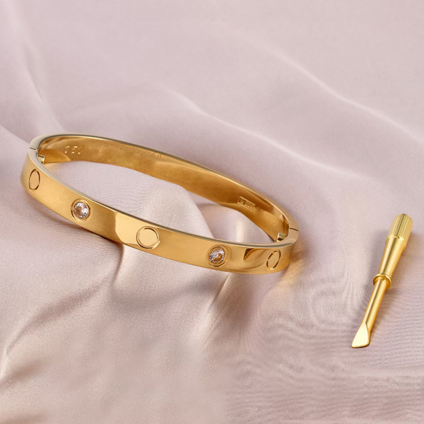 

Love Bracelet Bangles Women Men 4CZ Titanium Steel Screw Screwdriver Bracelets Gold Silver Rose Nail Bracelet Jewelry with bag 16-22cm, Black