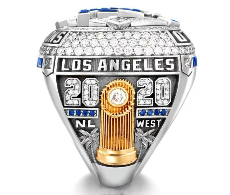 

personal collection 20202021 los angeles dodge style baseball nation championship ring with collectors display case, Silver