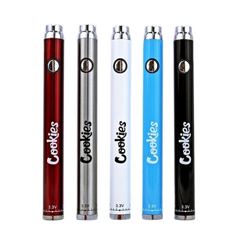 

Cookies Twist Battery 1 Display 30pcs With USB Chargers Blister Kits 950mAh Variable Voltage VV Atomizers Batteries