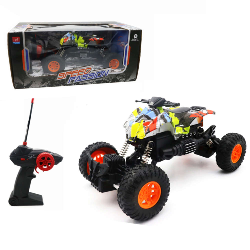 

Electric/RC Car Borong children's cross country graffiti motorcycle wireless electric remote control climbing 1:20 drop resistant toy car