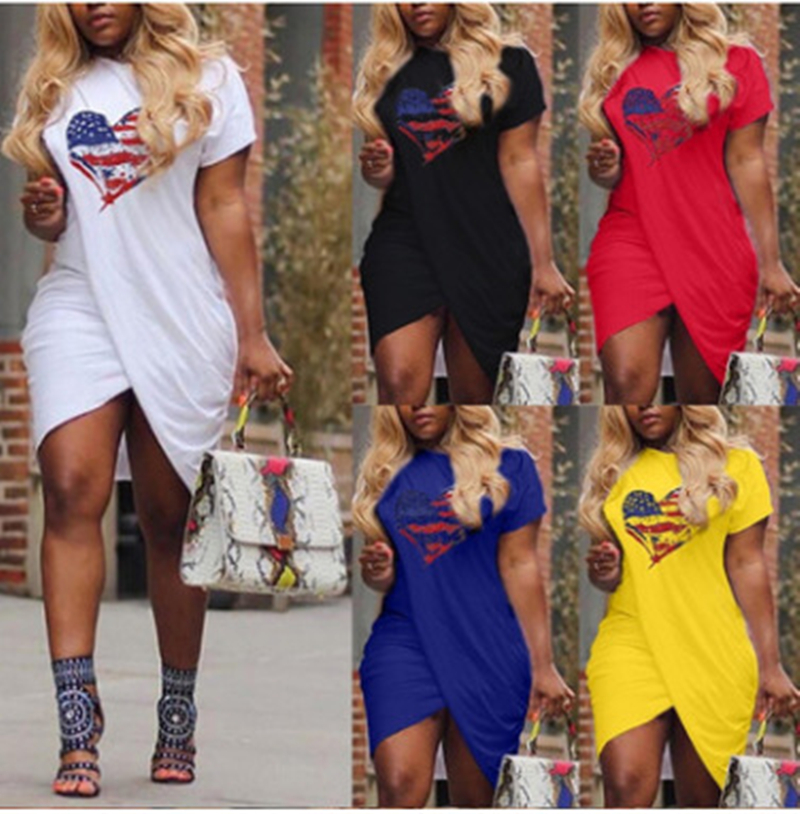 

LOVE Women Summer Dresses Designer Short Sleeve Candy Color Cross Casual Skirts Fashion Trend Plus Size 5XL Ladies Dress Clothing, 21