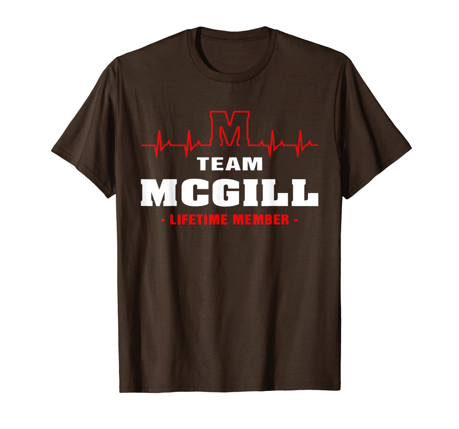 

team mcgill lifetime member shirt surname, last name gift t-shirt, White;black