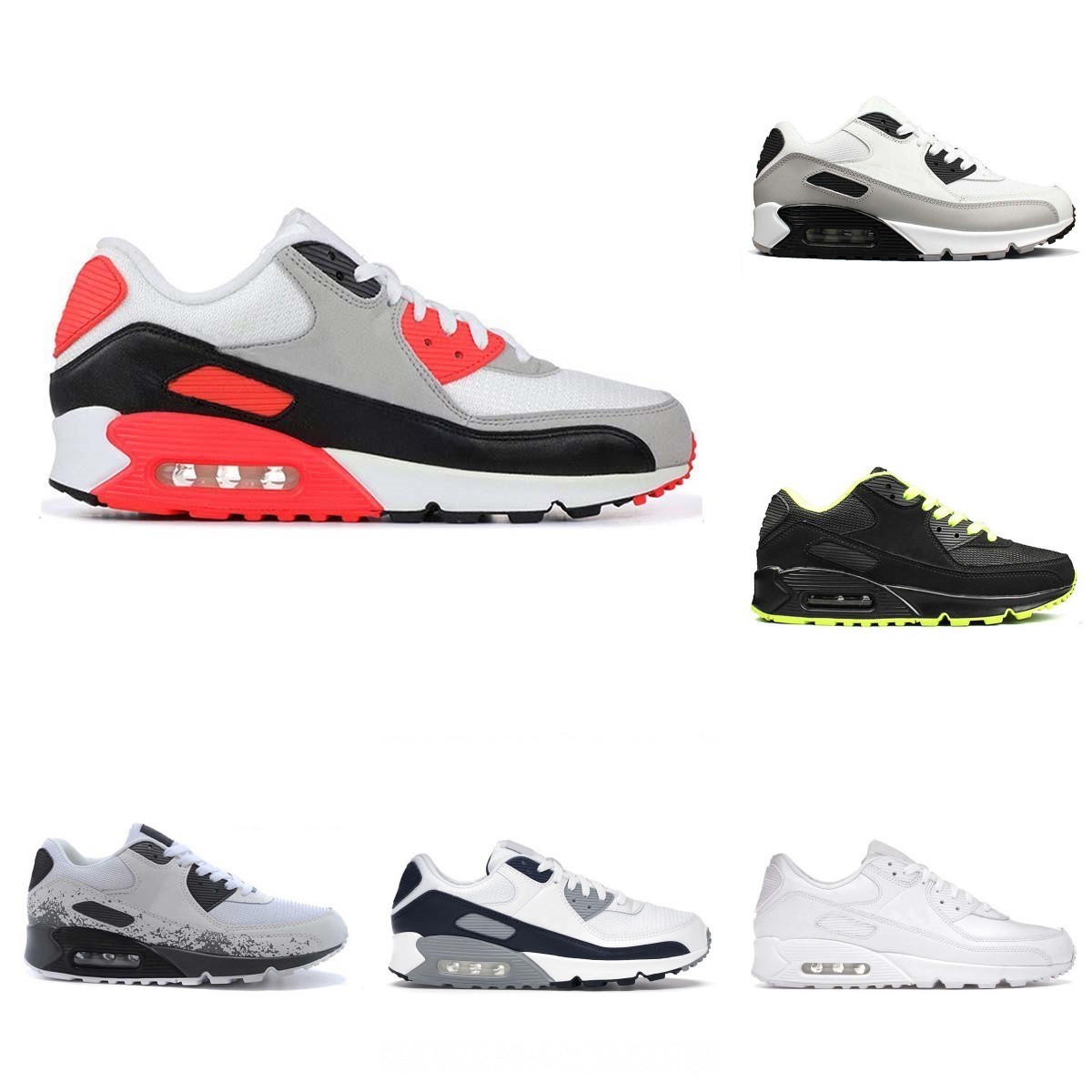 

High Quality 2022 New 90 Running Shoes Discount Men Women Leather Infrared Triple Black White Mash 90s Obsidain Classic Designers Trainer Ou