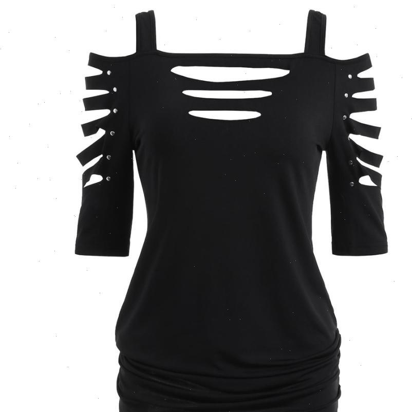 

fashion off shoulder tunic women hollow out casual sleeve, White