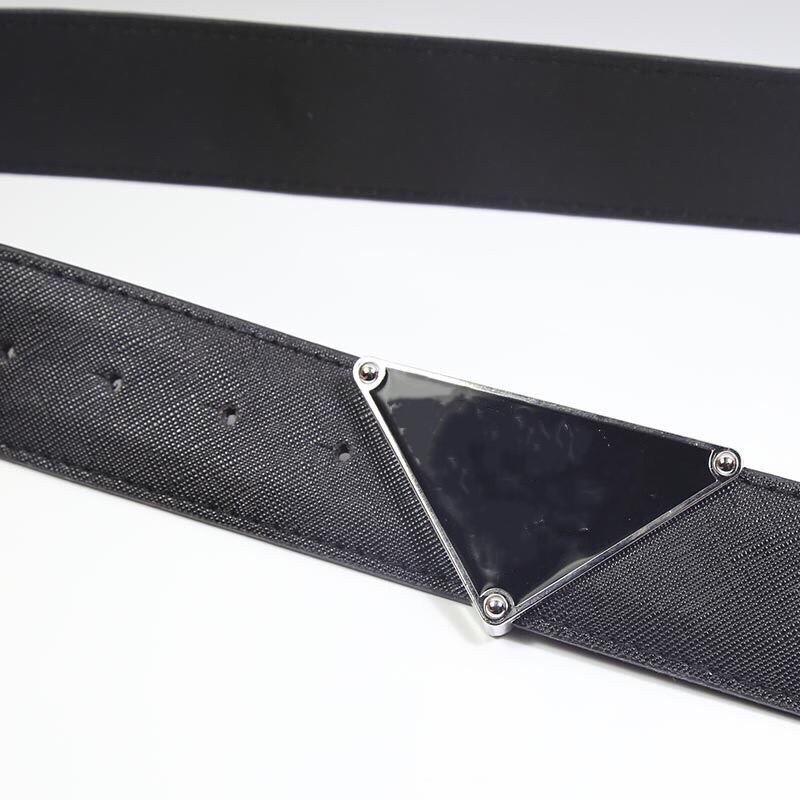 

2021 European and American alphabet triangle belt high-end casual all-match waistband accessories unisex high-quality fast delivery, Black
