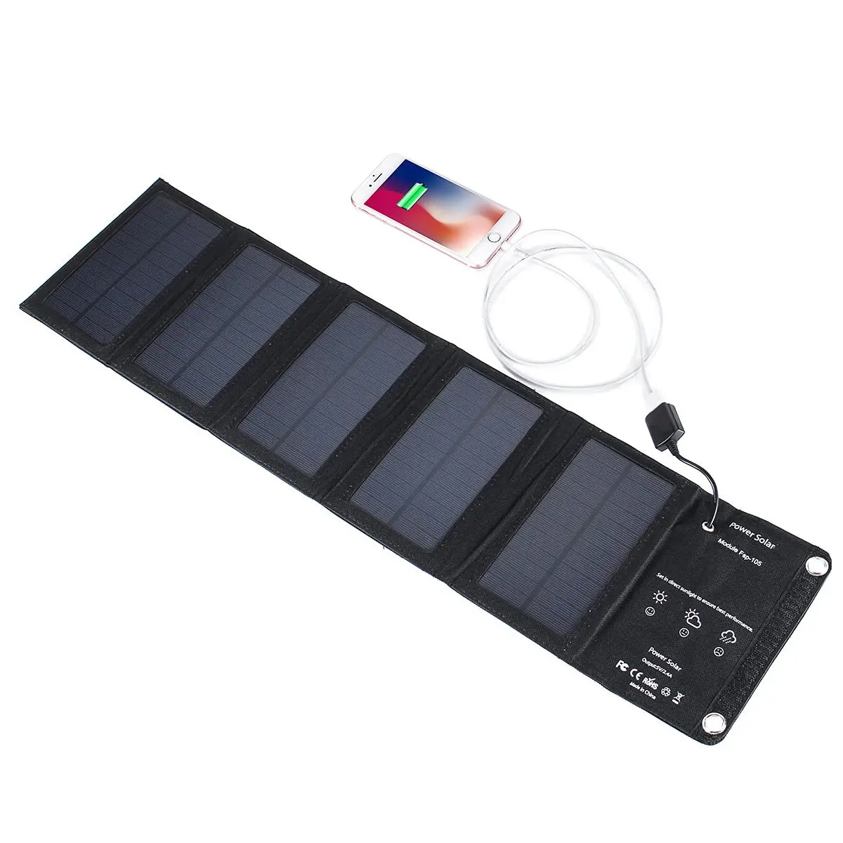 10W 5V USB Foldable Mono Solar- Panel Solar Power Chager With 8Inch Cooling Fan For Camping Hiking-image-688388918