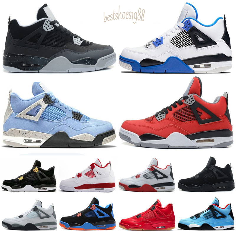 

Mens Jump 4 4s Basketball Shoes Sail White Oreo University Blue Fire Red IV Shimmer Taupe Haze Desert Moss Bred Trainers Sneakers Black Cat, Color 9