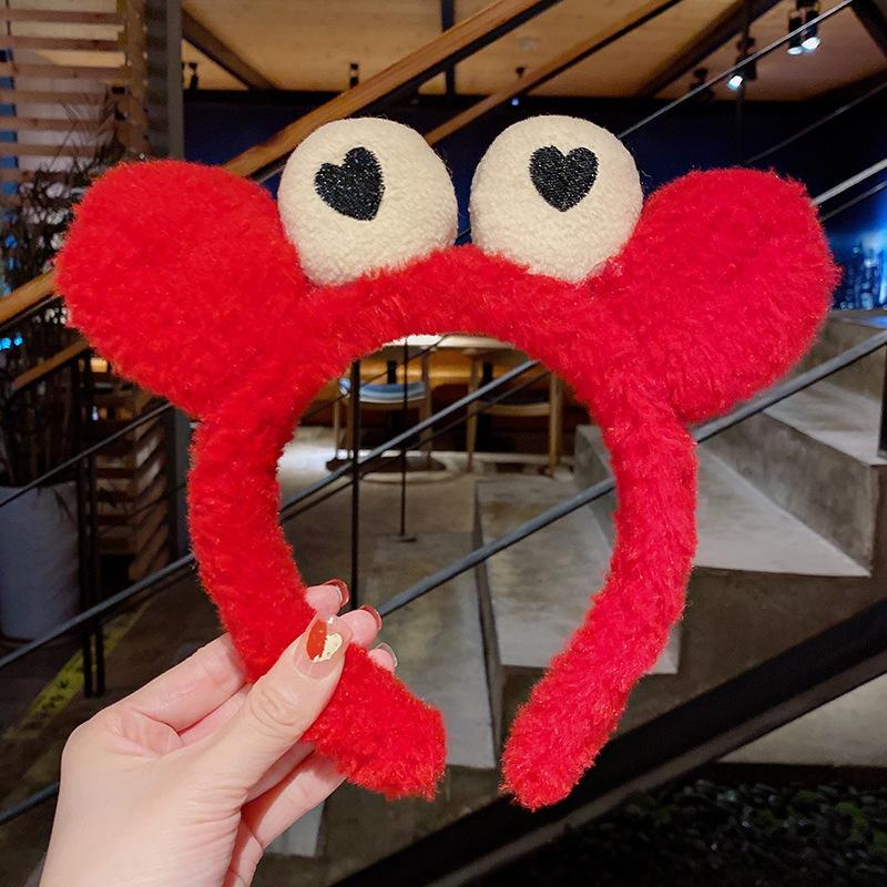 

Hair Clips & Barrettes Sweet And Cute Plush Crab-patterned Headband Simple Stylish Face Wash Hairpin Girls Must Have, Golden;silver