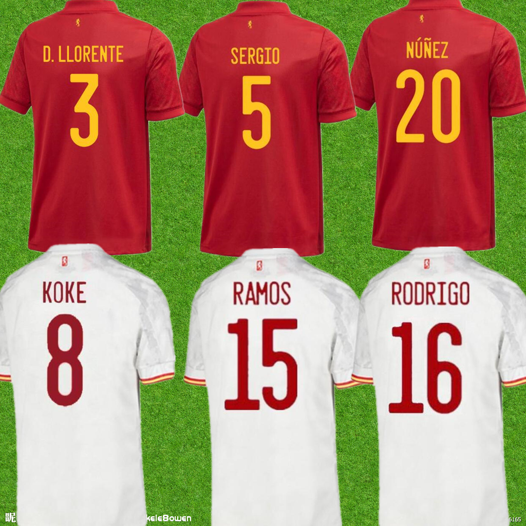 

Spain Home Red Soccer Jersey 20/21 Away PACO ALCACER A.INIESTA SERGIO Shirt RAMOS ASENSIO ISCO SAUL Football Uniform, Black;yellow