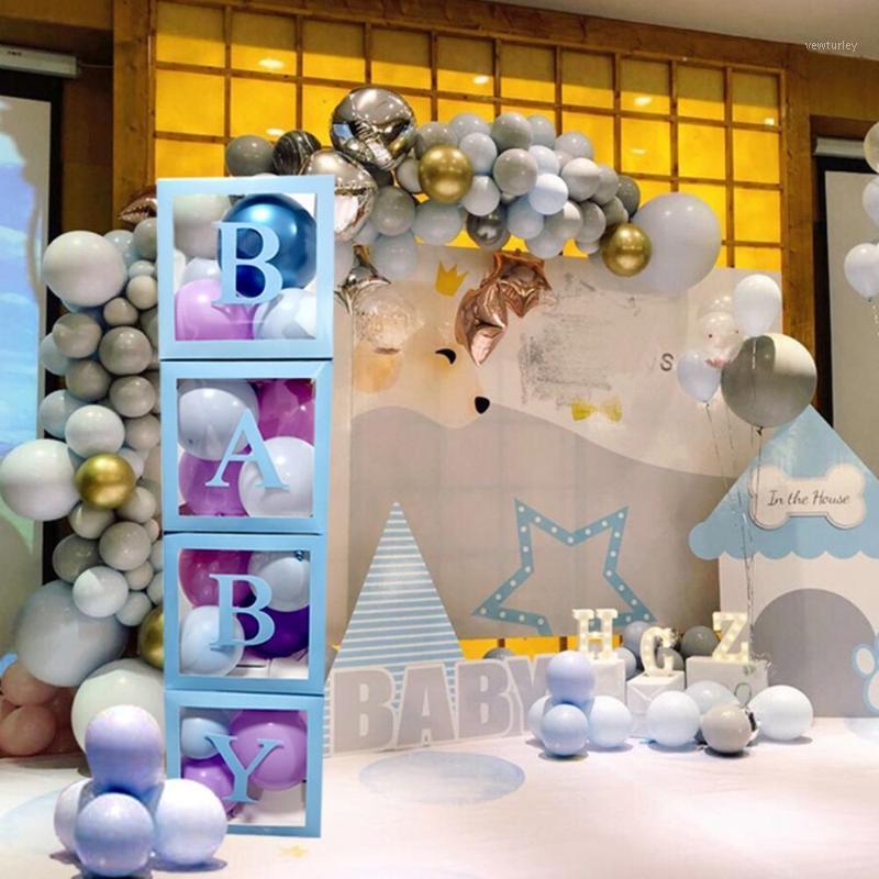 

Party Decoration Baby Shower Transparent Box For Birthday Decorations Kids Supplies Paper Balloons Storage Gift
