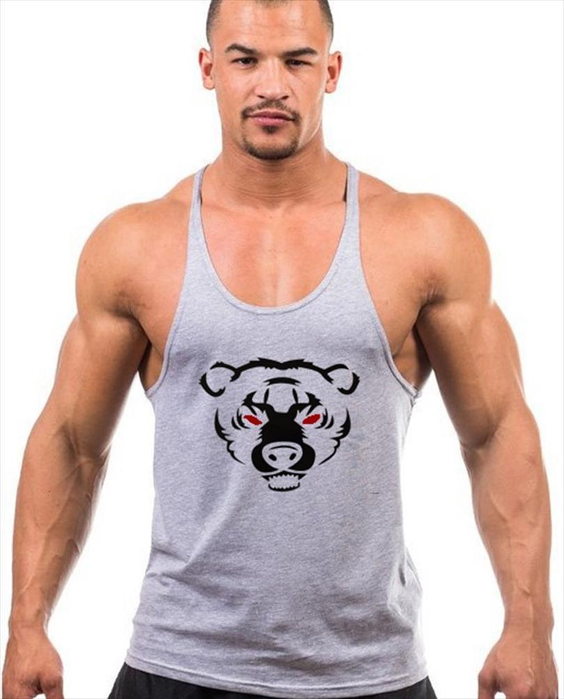 

men fashion cotton sleeveless shirts tank fitness shirt mens singlet bodybuilding workout gym vest, White;black