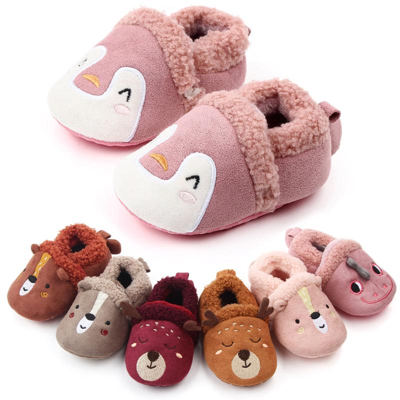 

First Walkers Toddler Baby Plush Shoes Infant Girls Boys Animal Born Prewalker Sneakers Winter Warm Booties
