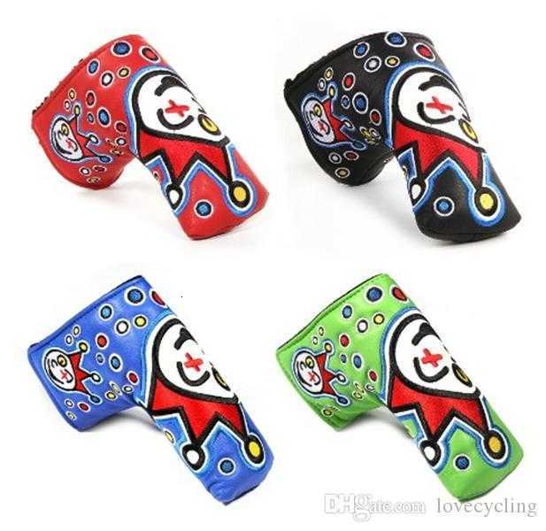 

21ss PU Leather Golf Putter Cover Crown Joker Embroidery Golf Head Cover Blade 4colors