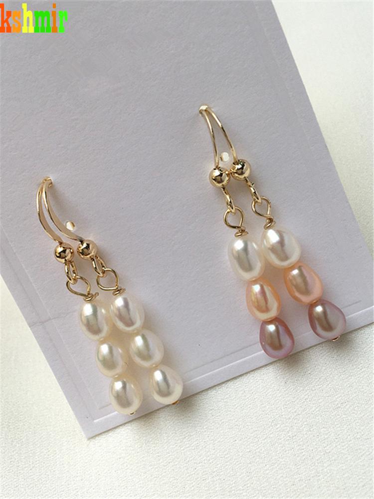 

Dangle & Chandelier Kshmir 2021 Natural Freshwater Pearl Long Earrings Fashion Simple Tassel Ear Hook Jewelry Size 5-6mm