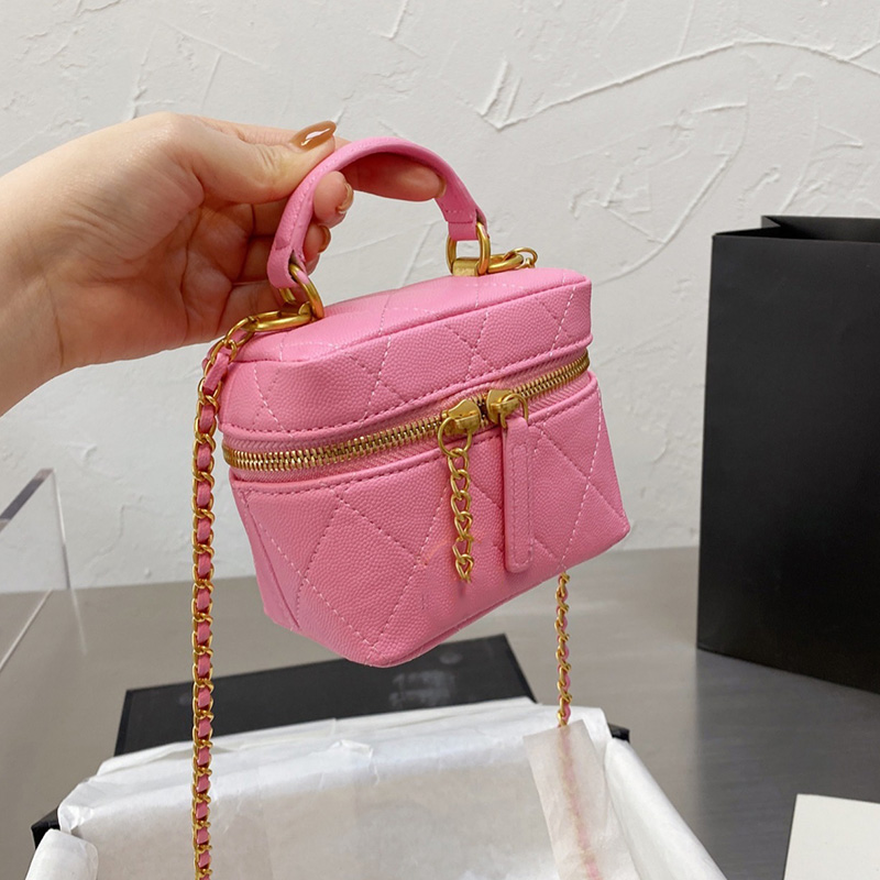 

Classic Mini Carvia Leather Bags Luxury Designer Women High Quality Cowhide Vinatge Vanity Brand 12x9cm Tiny Handle Tote Cross Body Shoulder