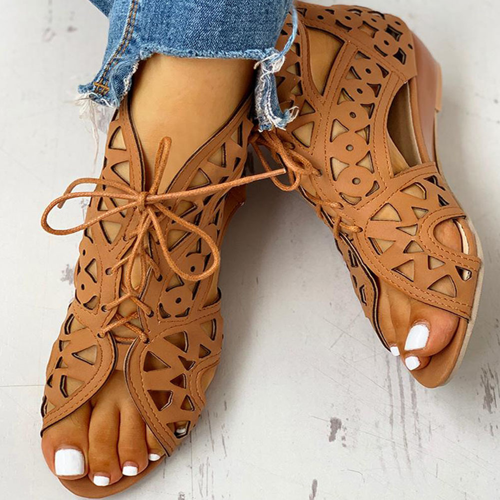 

sandals out gladiator Sandals Oco from vintage lace up heel shoes summer woman e-open zipper mujer zapas DMZZ, 1# shoe box