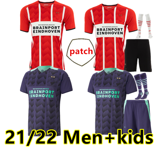 

21 22 PSV EINDHOVEN soccer jerseys MALEN camisa de futebol IHATTAREN DUMFRIES GAKPO BRUMA LAMMERS mens football shirts men+kids kit, 21/22 home adult socks