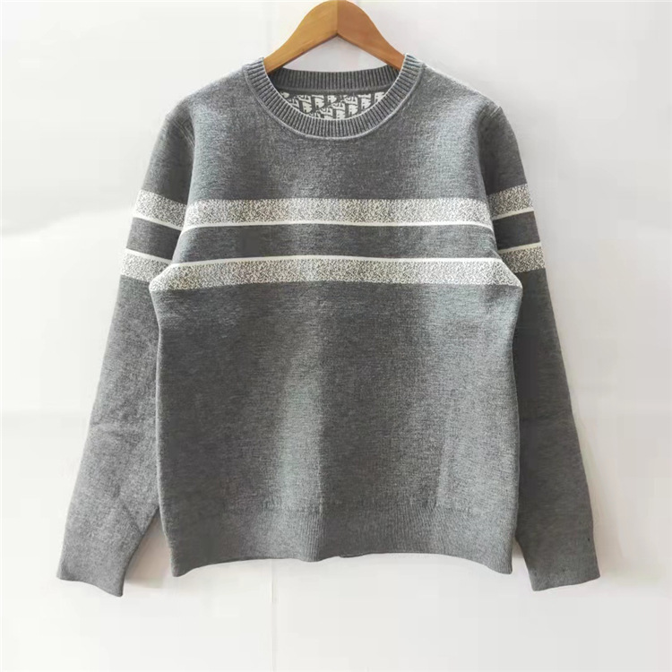 2021 Automne et hiver Nouvelle lettre Jacquard Pullover Top, ajustement mince pour les deux côtés