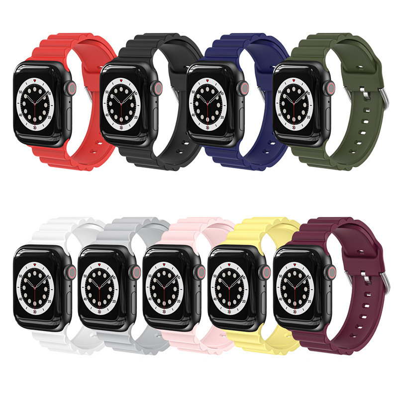 

Fashion Soft Silicone Sport Band Wrist Strap for Apple Watch Series 6 5 4 3 2 1 SE