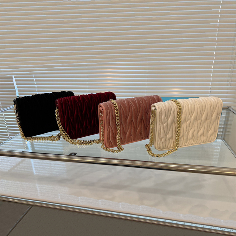 

Designer Fashion Handbags Shoulder Bags Cross body Crossbody bag Clutch Wallet Suede leather Gold chain Different colors High-quality size 20 14 cm With original box, White