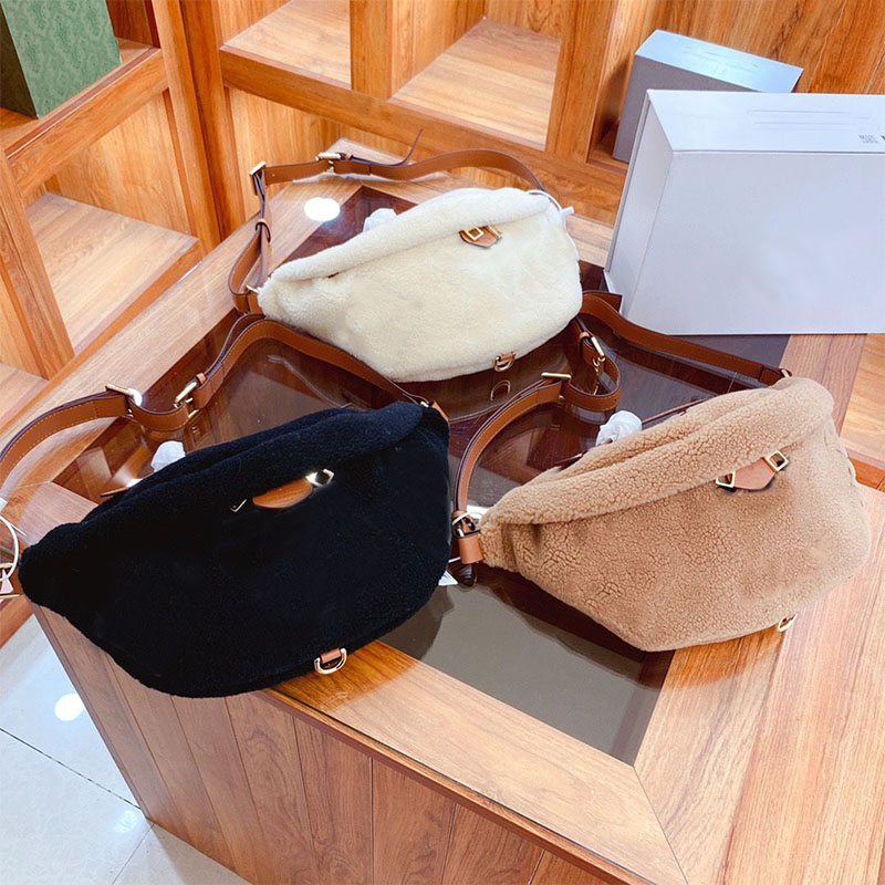 

Classic Women Luxurys Belt Bags Teddy Style Bumbag Wool Lamb Chest Bag Designer Waist Cross Body Handbag Coin Purse Winter Shoulder Wallets