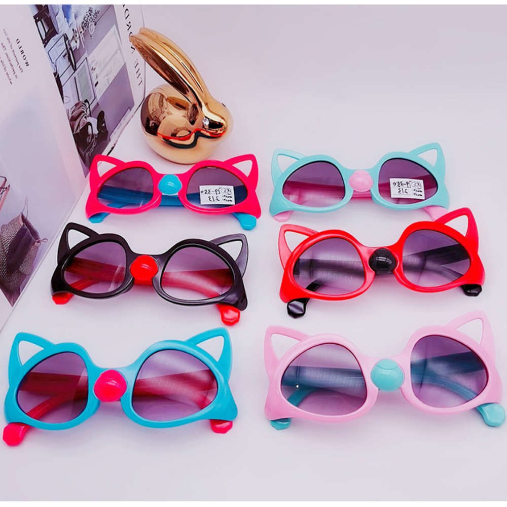 

sunglasses Korean version cute ultraviolet cartoon cat children's Sunglasses, Blue