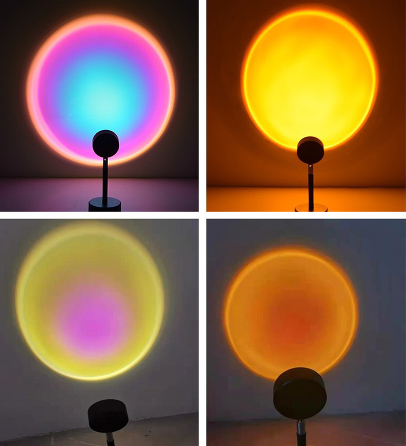 

Sunset lamp Projection 180 Degree Rotation Night Light USB Romantic Rainbow for Party Theme Bedroom Decor JH08