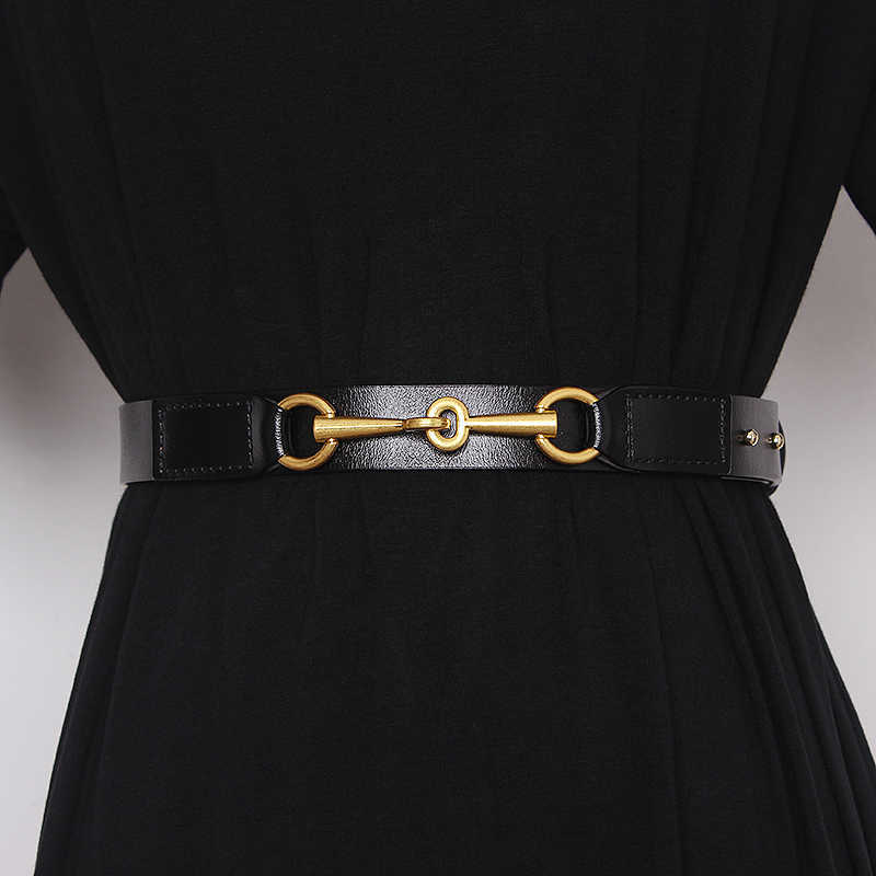 

Simple Design Plain Real Cow Leather Belt Women Waistband Fashion All Match Jean Pant Dress Belt Genuine Leather Waist Belt 2021 Q0625, Black