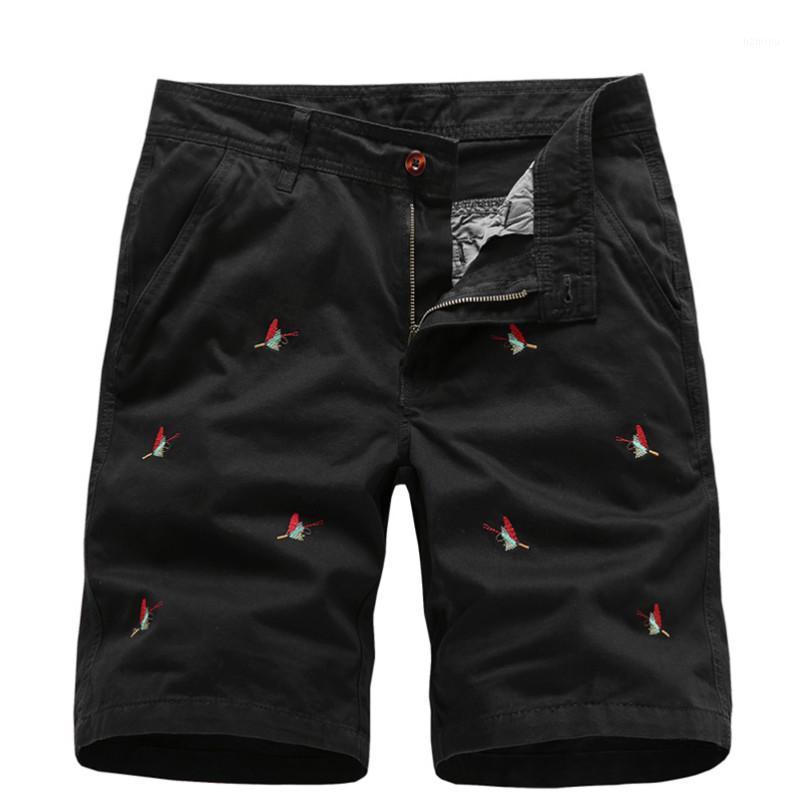 

Men's Shorts 2021 Fashion Summer Cotton Embroidery Cargo Men Brand Casual Slim Pants Military Sports Jogger, Gray-01