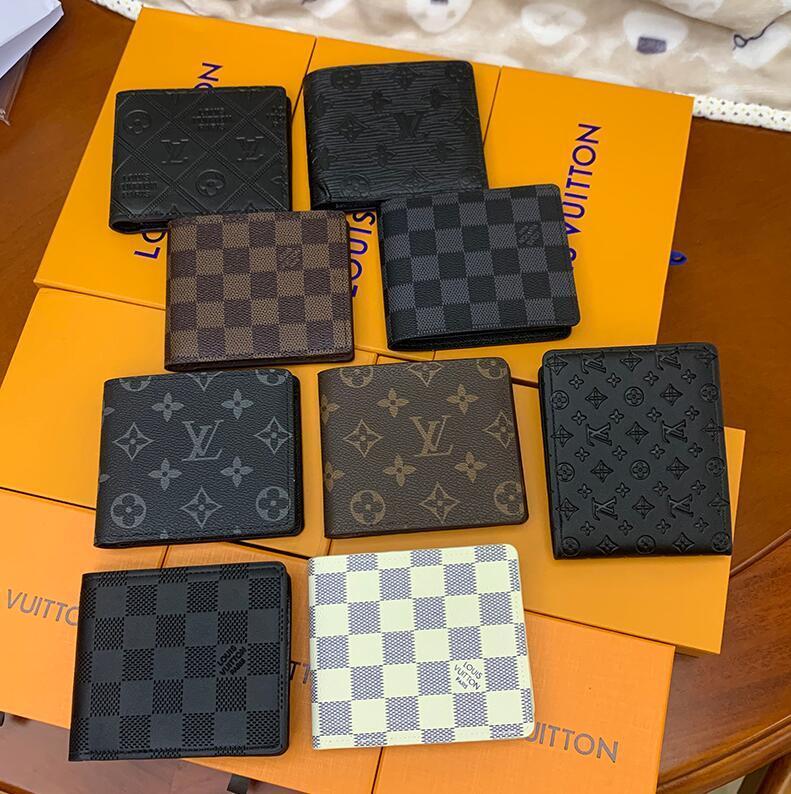 

lv LOUIS bag VITTON Paris plaid style mens wallet luxury men purse special multipleshort small bifold wallets with box, Red;black