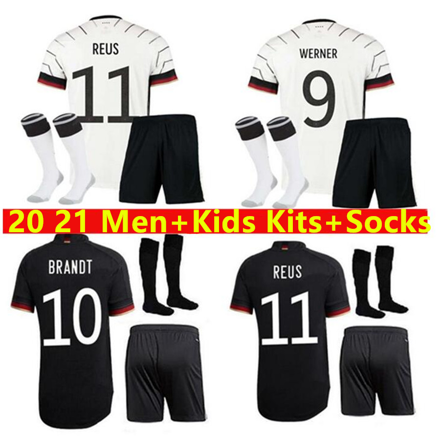 

Men kids kit+Socks 2021 Germany soccer jersey Home HUMMELS KROOS DRAXLER REUS MULLER GOTZE football shirts uniforms, Black