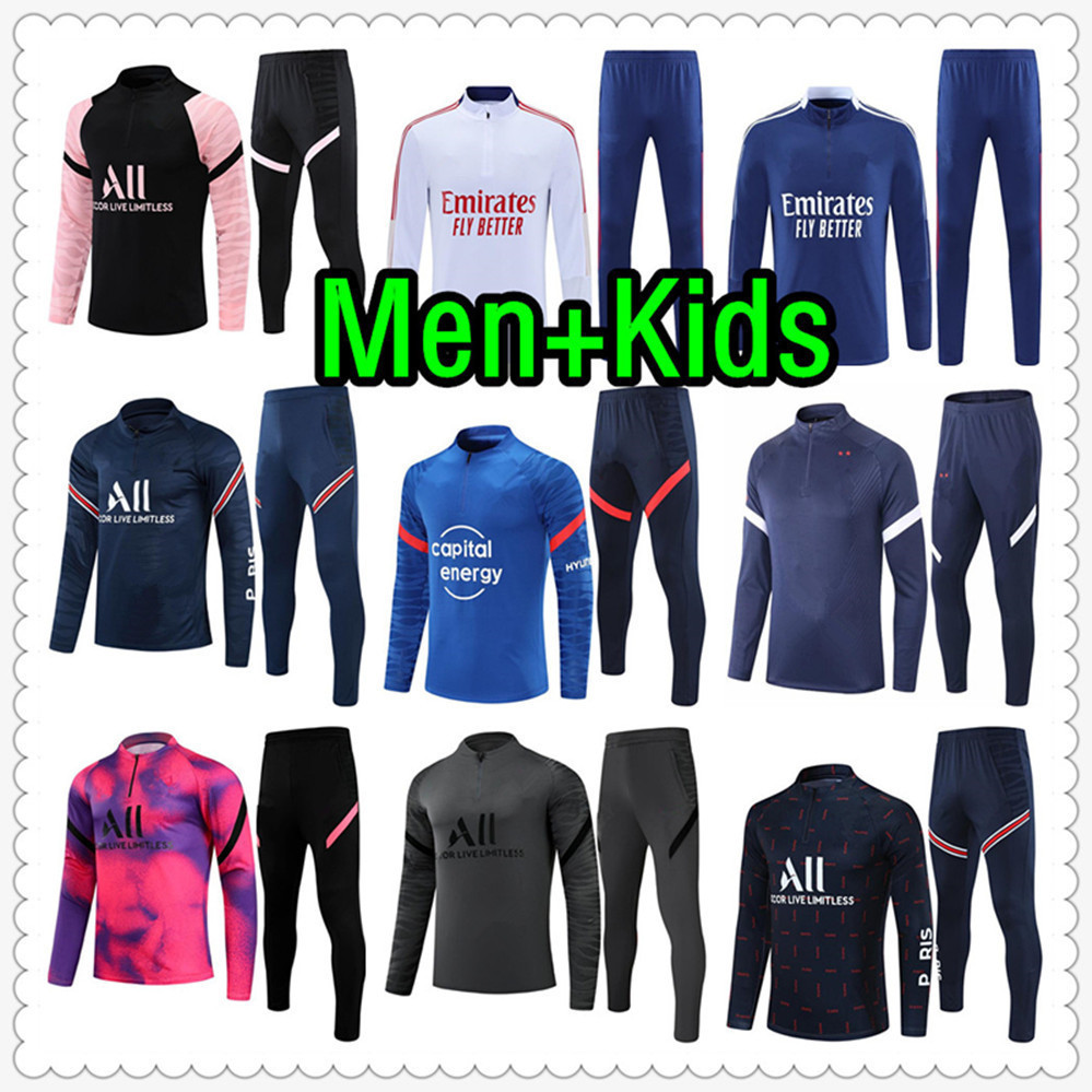 

21 22 football jerseys mens and kids kit soccer tracksuit jersey 2122 training jacket chandal futbol survetement foot maillot de player version shirt