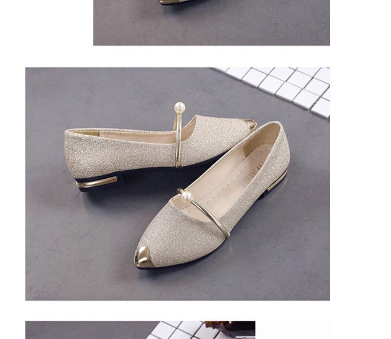 

2021 Spring and Autumn shoes with New style fashion flat bottom pointed end sequined cloth Women's shoes @7004, Black