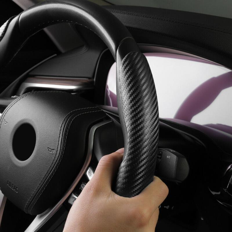 

Steering Wheel Covers 2pcs Car Auto Universal Carbon Fiber Pattern Non-Slip Automobiles Interior Accessories